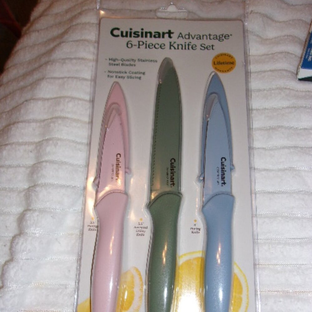 Cuisinart Advantage 6pc Nonstick Utility & Paring Knife Set with Blade Guards